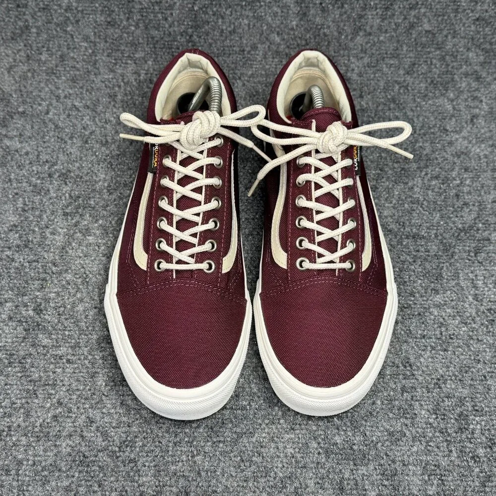Vans Old Skool Sneakers Mens Size 10.5 Maroon Cordura Fabric Low Lace Retro Shoe